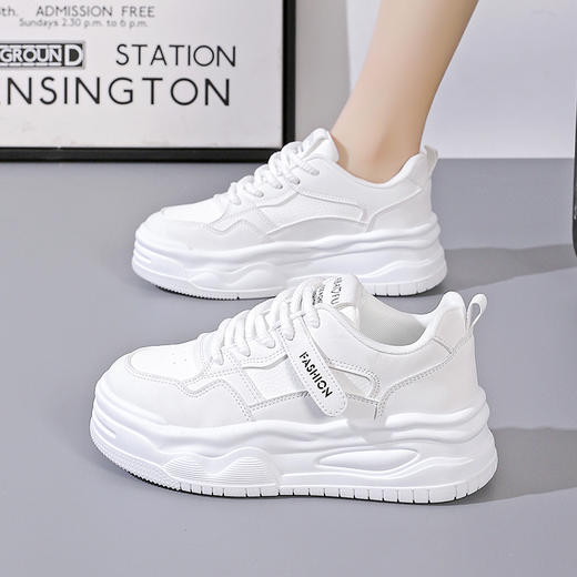 优选丨万沃厚底小白鞋女增高板鞋（4-312） 商品图8