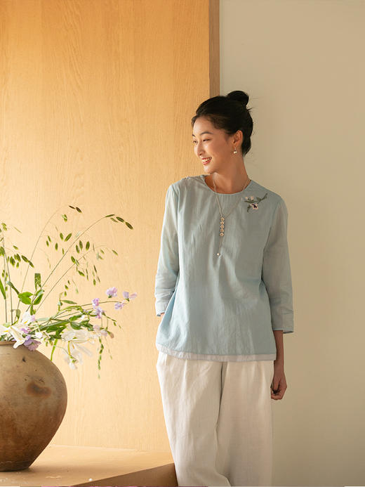 牧衣游原创双层棉质衬衫 限量福利款 樱笋年光【不支持会员折】 商品图1