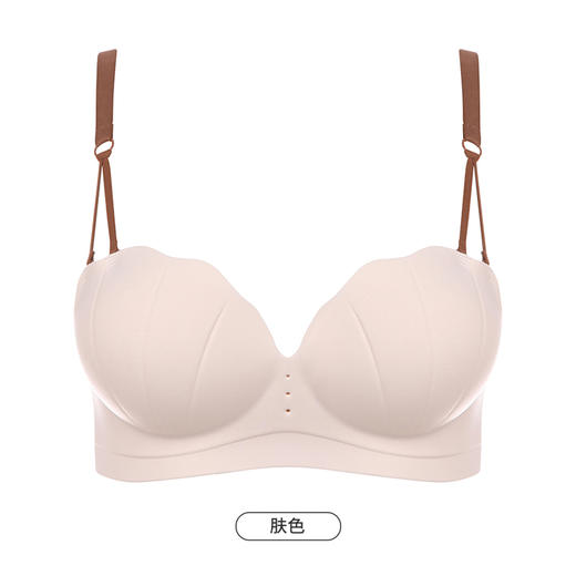 都市丽人舒适打底内衣女泳布文胸B杯适穿1/2杯加厚无痕内衣树脂胶圈三排扣LB41A6 商品图8