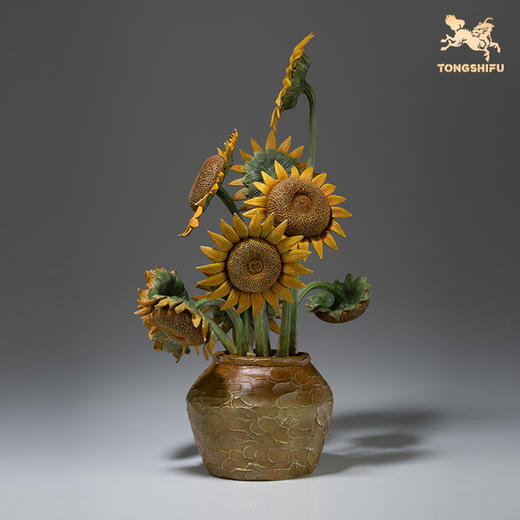 铜师傅 铜摆件《梵高向日葵》客厅桌面电视柜家居装饰礼品摆件 商品图2