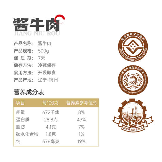 沟帮子 酱牛肉500g 东北特产 卤味熟食 过节送礼 下酒菜凉菜 商品图6