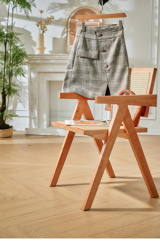 欧芮儿春新款高腰显瘦格子半身裙女不规则短裙复古百搭包臀 商品图2