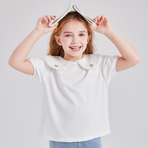 笛莎Deesha T恤2024夏季新款时尚翻领短袖T恤 商品图0