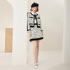 MC108斯尔丽两件套时尚格纹袖口毛边设计小香风拉链女式套装 商品缩略图3