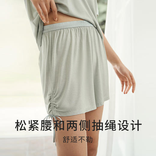 【深睡眠蚕丝睡衣】100%桑蚕丝女真丝针织家居服女短袖衣裤套金三塔  YZFEA402 商品图3