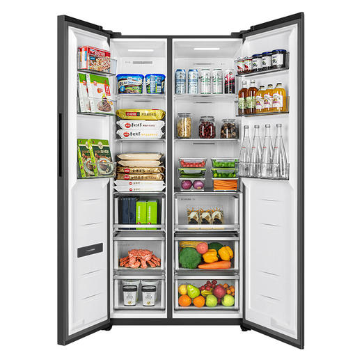 TCL556升纤薄系列大容量对开双开门电冰箱 630mm超薄机身 多点离子杀菌 云岩灰玻璃面板 R556P8-S 商品图5