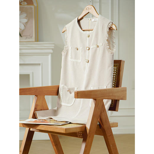 欧芮儿春新品职场女小香风外穿无袖圆领连衣裙 商品图2