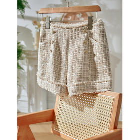 欧芮儿高腰短裤女欧芮儿春装新款宽松显瘦港味直筒休闲裤坠感阔腿裤