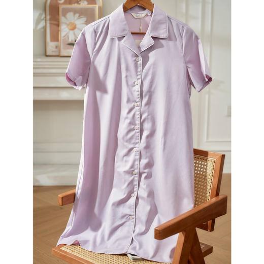 欧芮儿短袖连衣裙女夏季2022新款收腰系带不规则中长款A字伞摆裙 商品图0