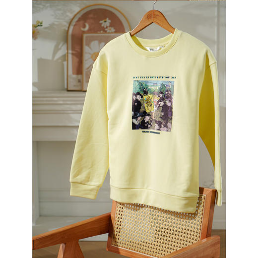 OLrain欧芮儿2025新款女秋季休闲宽松慵懒趣味抽像图案圆领卫衣 商品图1