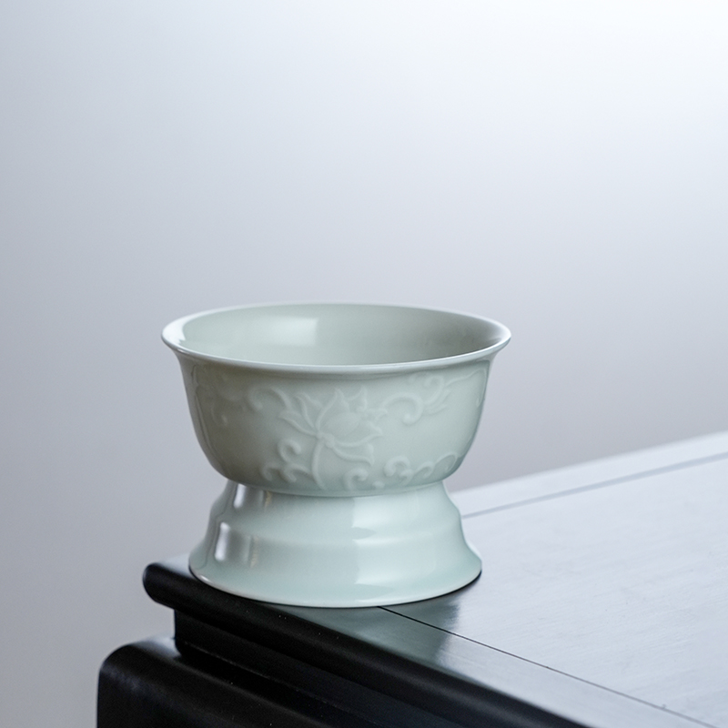 【特价】影青莲花滤网组茶漏茶滤网纱茶隔漏斗功夫茶陶瓷泡茶滤茶器细网茶具配件滤网