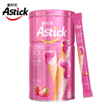爱时乐（Astick）草莓味夹心棒(注心饼干)330g罐装 蛋卷威化休闲零食大礼包喜礼 商品图4