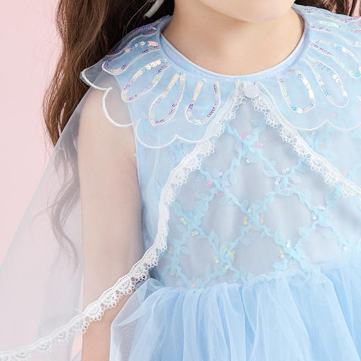 笛莎Deesha 女童连衣裙2024年新款网纱礼服连衣裙 商品图3