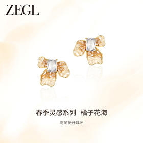 ZEGL设计师橘子花海系列花朵耳环女2024新款爆款高级感耳钉耳饰品