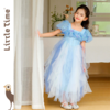 littletime女童连衣裙2024春夏新款短袖中大儿童洋气泡泡袖公主裙 商品缩略图0