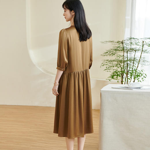 剩S/XL/XXL 米思阳2026春季新款独特设计感拼接连衣裙宽松显瘦醋酸a字裙0347 商品图4