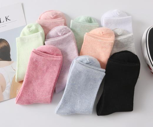 老米优品🎈福利！！性价比款~「10双装！糖果色」女士棉袜纯色棉高腰中筒女士棉袜子秋冬款礼品袜子配饰 商品图9