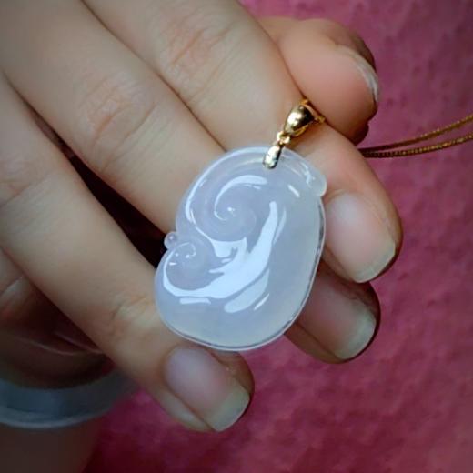 18k金扣冰种翡翠如意 商品图4