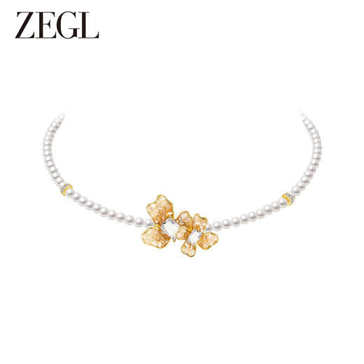 ZEGL设计师橘子花海系列人造珍珠项链女款2024新款花朵锁骨链饰品 商品图4