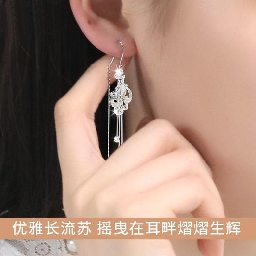 TZF-纯银耳环超火高级感女2023年新款爆款流苏耳饰轻奢礼物耳坠耳线潮 商品图2