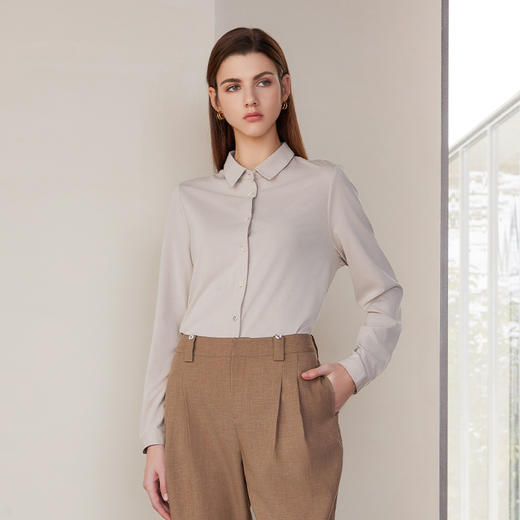【纯色百搭衬衫】24年春夏新品女士薄款时尚通勤百搭衬衫上衣 商品图1