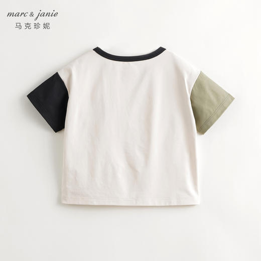[棉感速干]马克珍妮男童城市户外拼色短袖T恤儿童上衣夏装240397 商品图2