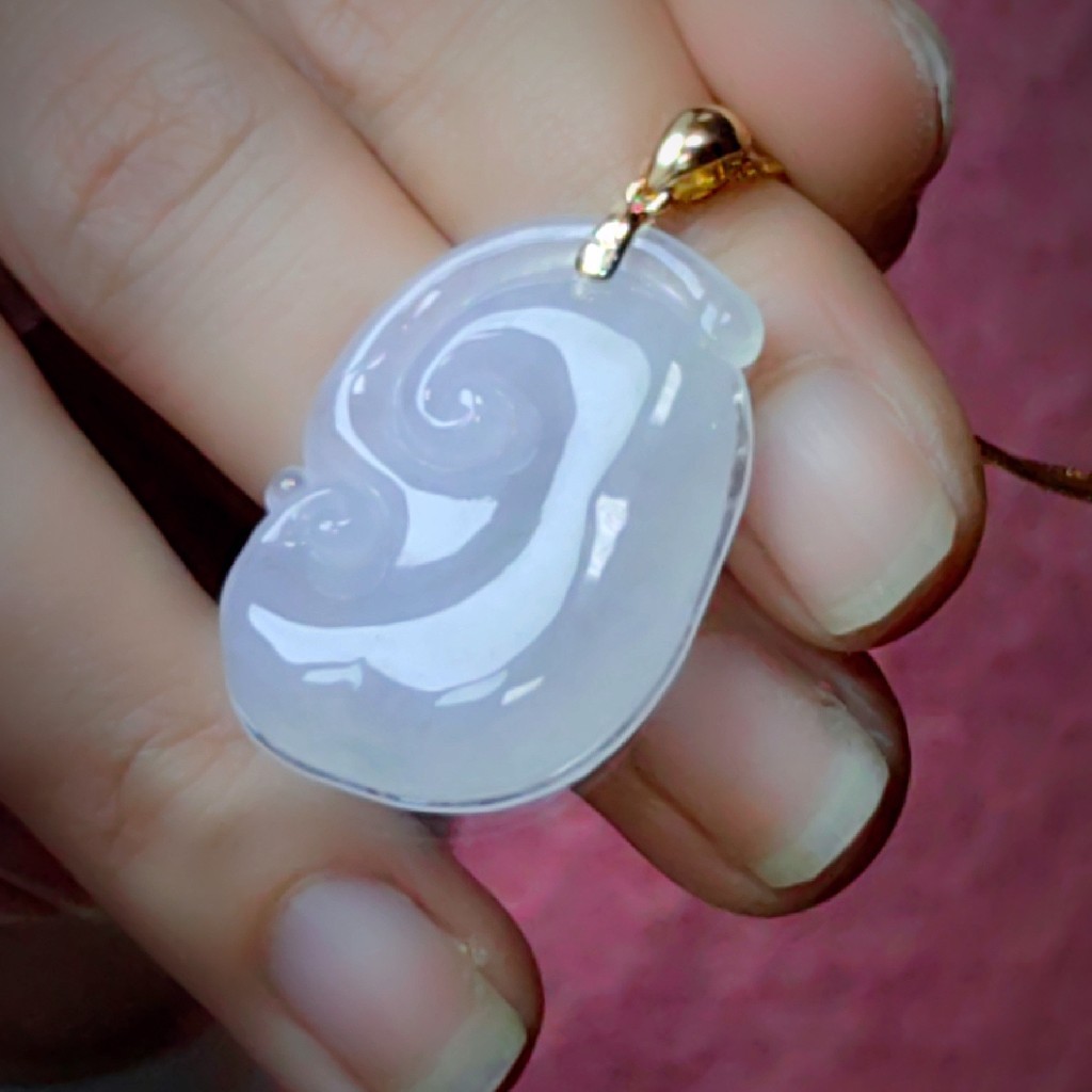 18k金扣冰种翡翠如意