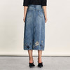 谜底牛仔半身裙2024年夏季新品复古绣花百搭高腰中长裙242MB0546 商品缩略图2
