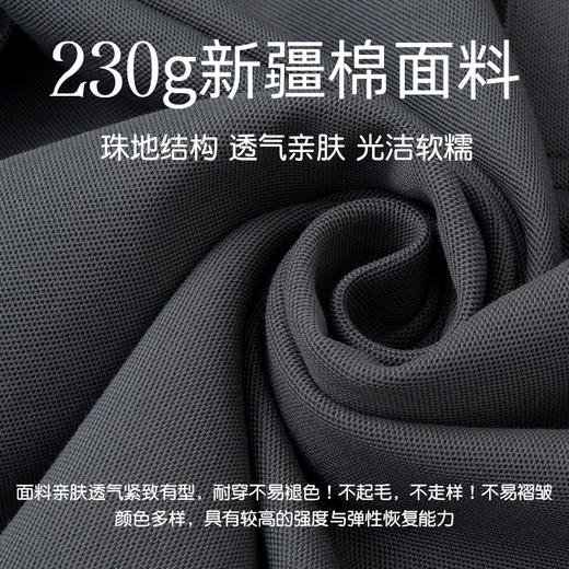 【双面无痕领polo衫】2024高端索罗娜230g新疆棉翻领短袖Polo衫男H241050958 商品图4