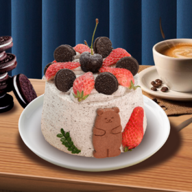 【4英寸】海盐奶盖奥利奥（2-3人份）装饰饼干随机搭配小动物