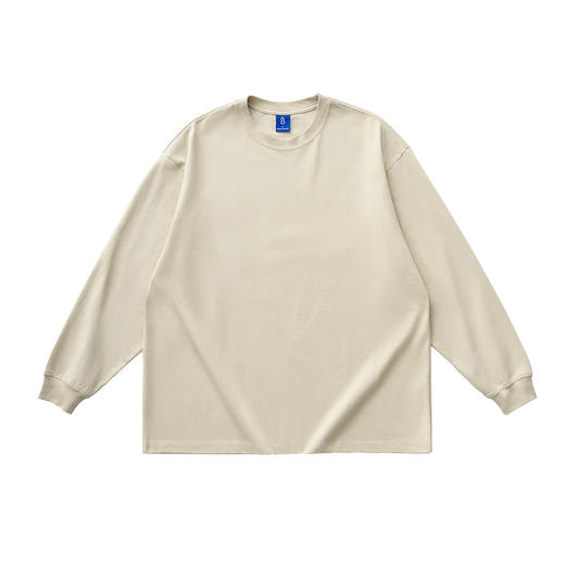 chichaqu宽松休闲百搭凉感棉混纺圆领长袖T恤 商品图0