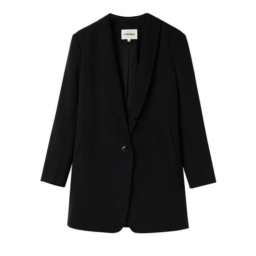 Famecoco老钱风垂感极简一粒扣西装外套女士正装西服FAC1AB004 商品图6