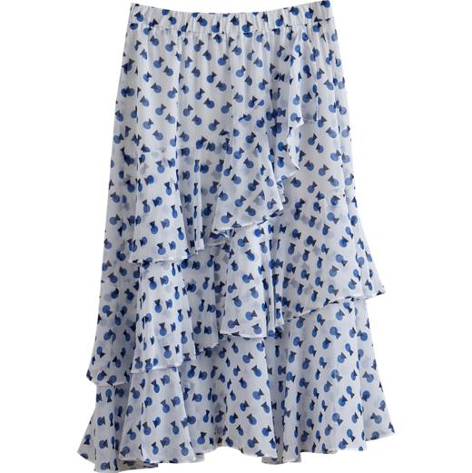 欧芮儿夏装新款高腰显瘦波点半身裙女复古中长款印花蛋糕裙 商品图2