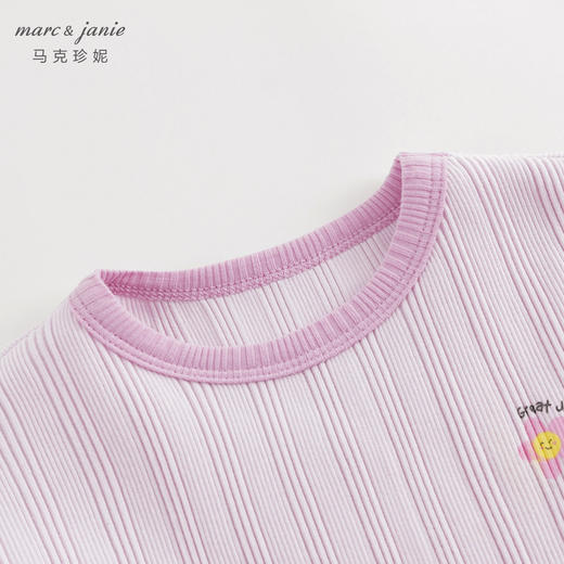 马克珍妮女宝宝趣味印花弹力罗纹短袖连体衣婴儿爬服夏装240822 商品图3