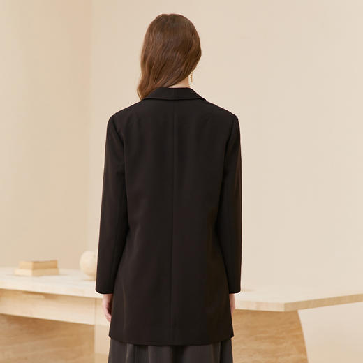 Famecoco老钱风垂感极简一粒扣西装外套女士正装西服FAC1AB004 商品图4