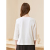 Famecoco手工刺绣不规则t恤女款七分袖圆领宽松上衣FAC1BB003 商品缩略图3
