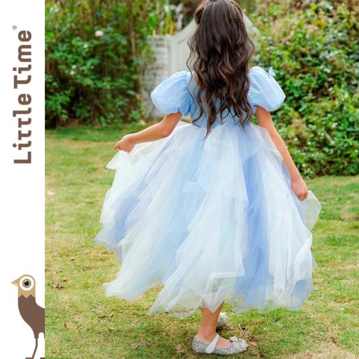 littletime女童连衣裙2024春夏新款短袖中大儿童洋气泡泡袖公主裙 商品图3