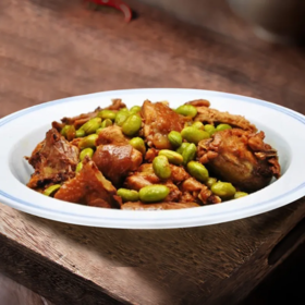 仔鸡烧毛豆(份)