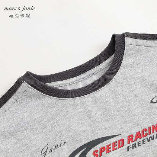 [凉感透气]马克珍妮男童美式侧边条纹短袖T恤儿童上衣夏装240577 商品图2