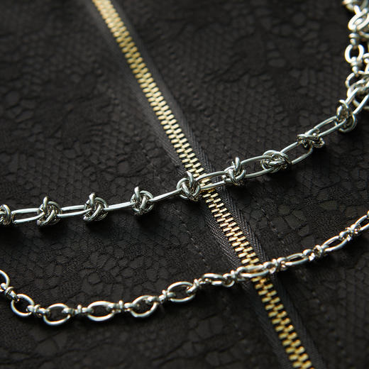 MIIDII谜底2022春款高端系列质感H型收腰圆领长袖连衣裙221GL0183 商品图3