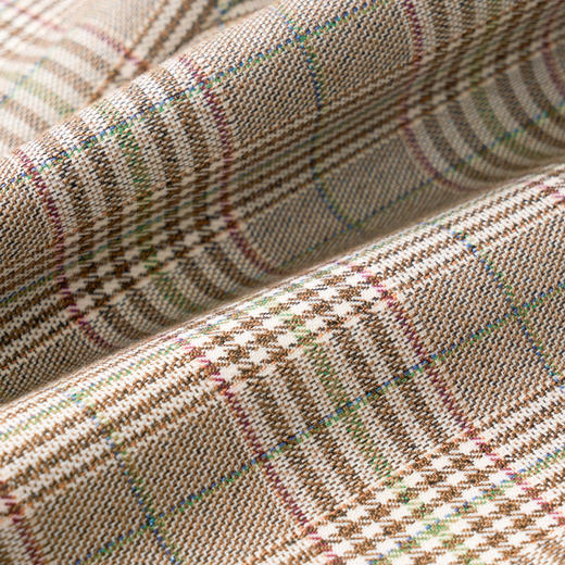 欧芮儿春装款女装格子短裤女高腰刺绣阔腿裤休闲短裤口袋女裤 商品图4