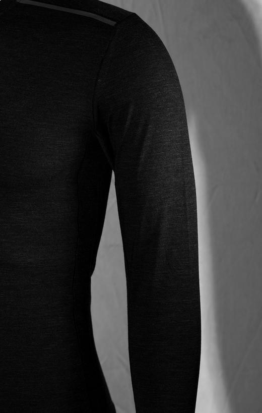 严素吸湿薄绒速干长袖T恤衫, 吸湿排汗快干薄绒打底内层贴身运动健身马拉松跑步长袖 商品图7