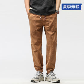 【夏季薄款】【新款DQ】大依优型大码男装束脚工装休闲裤加肥加大号肥佬宽松大号休闲长裤潮款