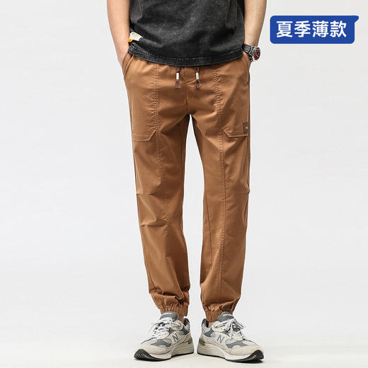 【夏季薄款】【新款DQ】大依优型大码男装束脚工装休闲裤加肥加大号肥佬宽松大号休闲长裤潮款 商品图0