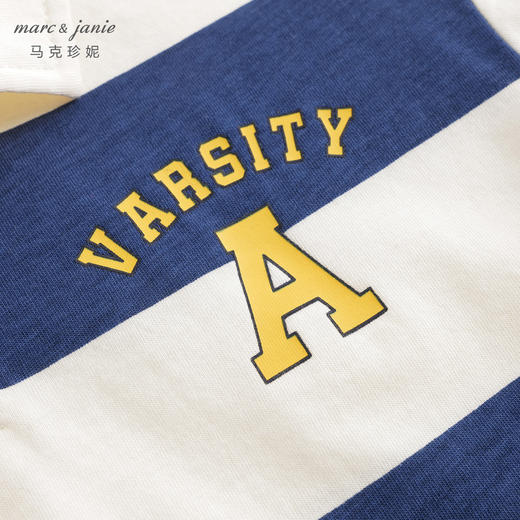 马克珍妮男童休闲学院条纹短袖polo衫儿童纯棉上衣夏装新款240399 商品图5