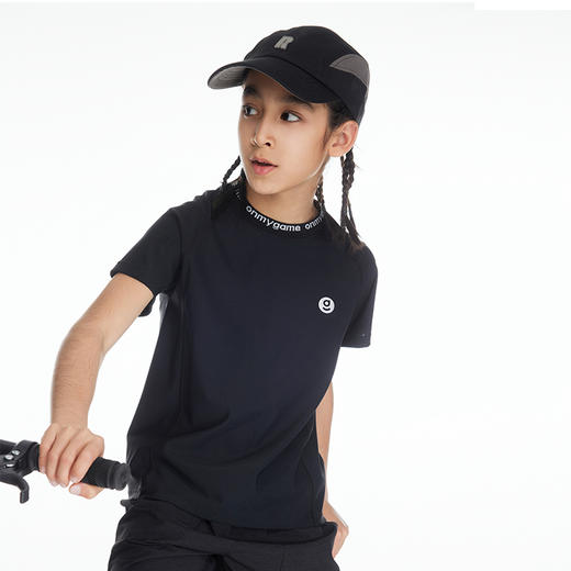 onmygame 儿童t恤凉感男童短袖夏季女童字母印花2024新款透气运动 商品图2