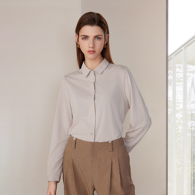 【纯色百搭衬衫】24年春夏新品女士薄款时尚通勤百搭衬衫上衣