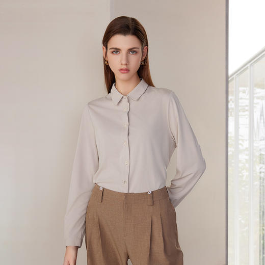 【纯色百搭衬衫】24年春夏新品女士薄款时尚通勤百搭衬衫上衣 商品图0