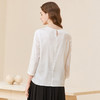 Famecoco天丝垂感t恤女士七分袖垂感不规则内搭上衣FAC1BK005 商品缩略图3