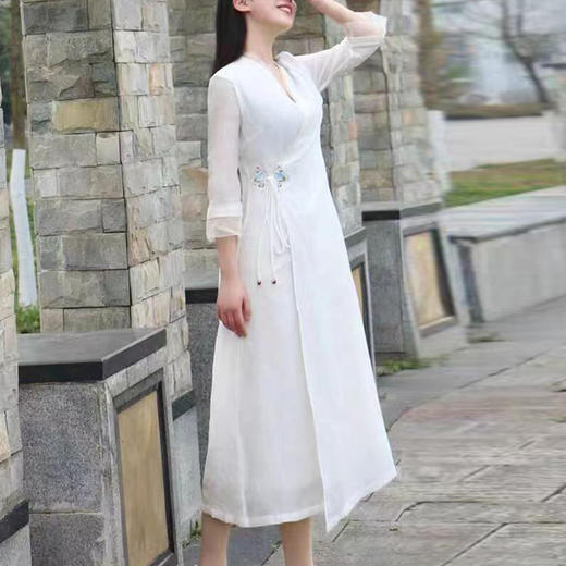裁缝学苑AS28中国风改良汉服连衣裙纸样女装交领修身裙子茶服打板 商品图4